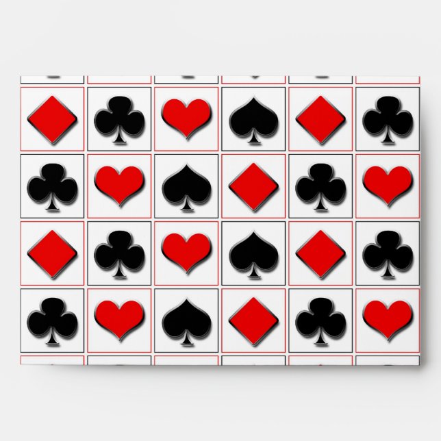 3D Playing card suits pattern Envelopes (Front)