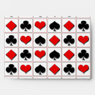 3D Playing card suits pattern Envelopes