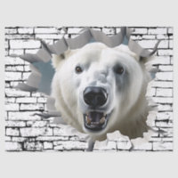 3D Polar Bear Wall Break Art – Realistic Safari