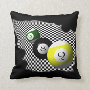3D Pool Balls Psychobabble Splash Cushion