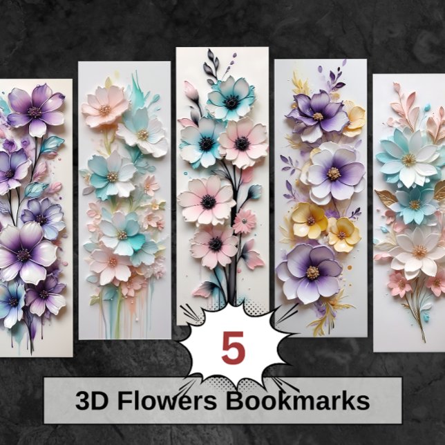 3D Pretty Flowers Floral DIY Bookmarks (Creator Uploaded)