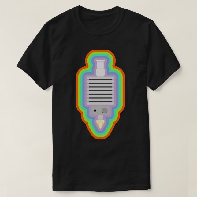 3D Printer Hotend with colourful border T-Shirt (Design Front)