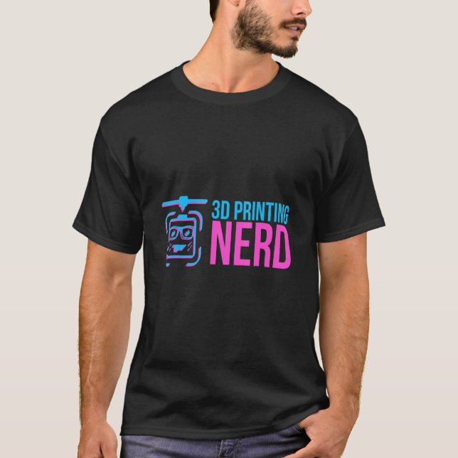 3d Printing Nerd 3d Printer Filament Pink Blue Gee T-Shirt (Front)