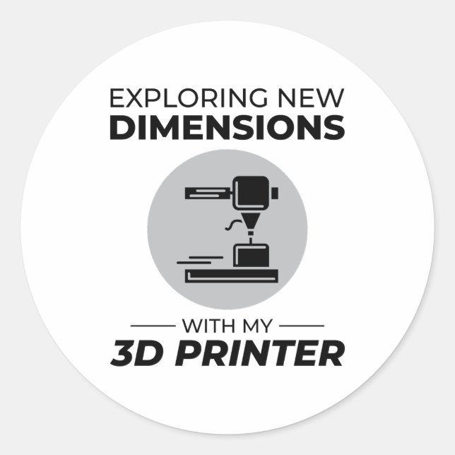 3d Printing Print Printer Operator Funny Classic Round Sticker (Front)