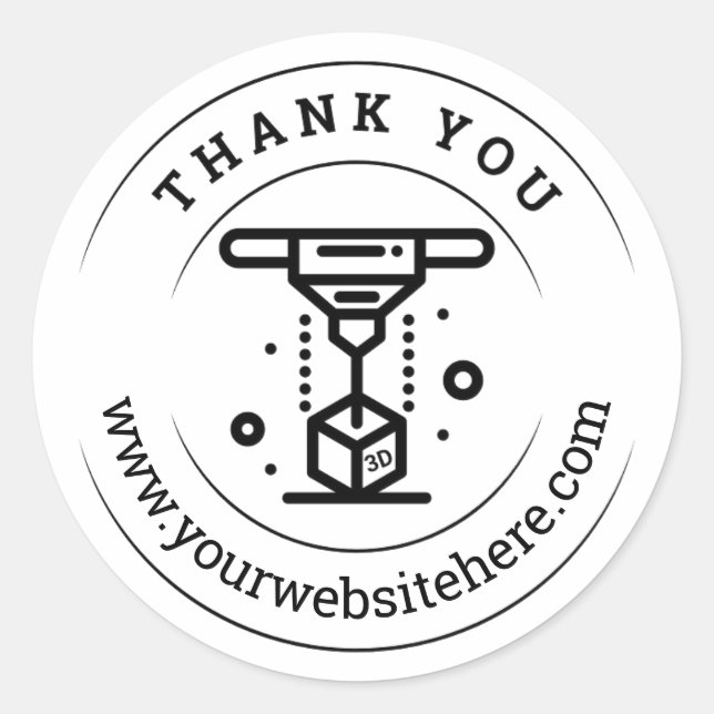 3D Printing Small Business Thank You Sticker (Front)