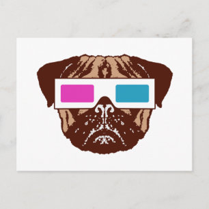 3D Pug Postcard