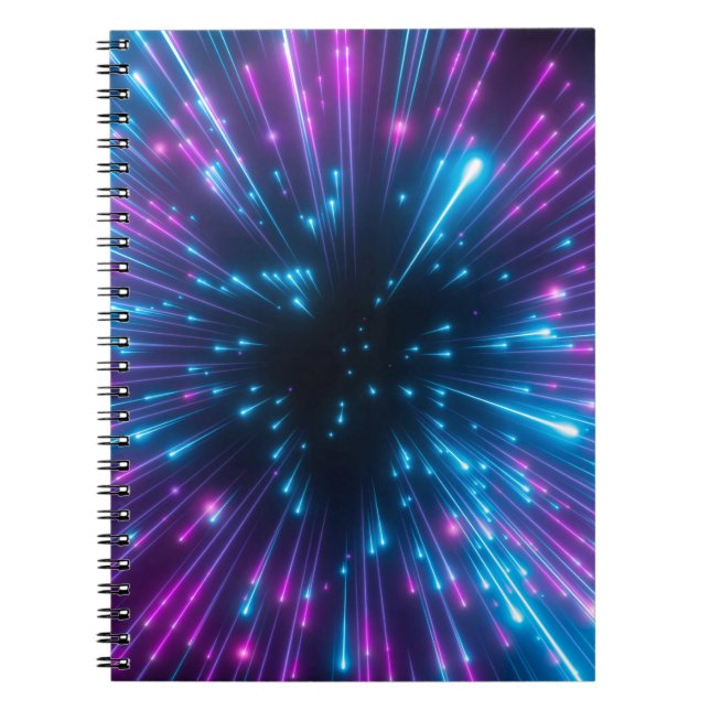 3d, purple fireworks, big bang, galaxy, abstract c notebook (Front)