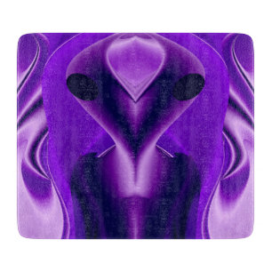3D Purple Rainbow Dreams , Alien Cutting Board