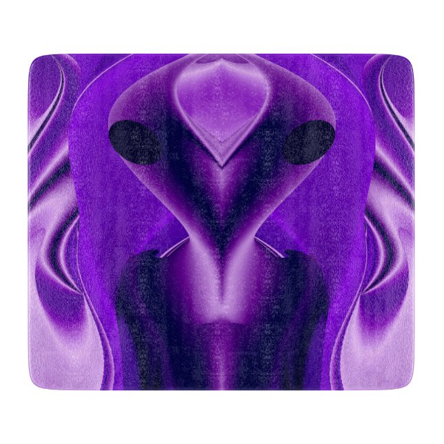 3D Purple Rainbow Dreams , Alien Cutting Board (Front)