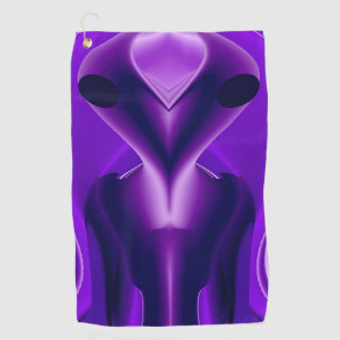 3D Purple Rainbow Dreams , Alien Golf Towel