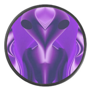 3D Purple Rainbow Dreams , Alien Hockey Puck