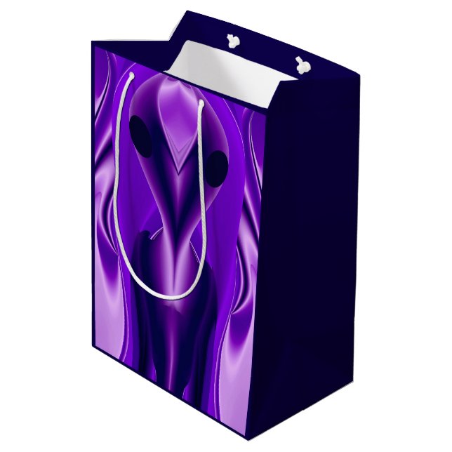 3D Purple Rainbow Dreams , Alien Medium Gift Bag (Back Angled)