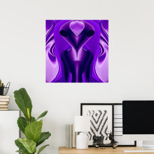 3D Purple Rainbow Dreams , Alien Poster