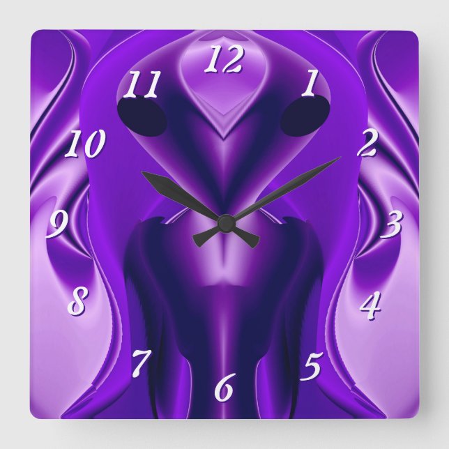 3D Purple Rainbow Dreams , Alien Square Wall Clock (Front)