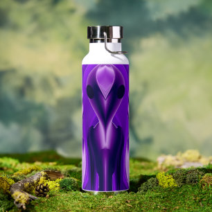 3D Purple Rainbow Dreams , Alien Water Bottle