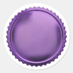 3D Purple Seal Foil Starburst Award Medal