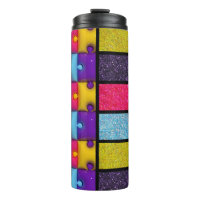 3D puzzle & Faux glitter Thermal Tumbler