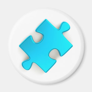 3D Puzzle Piece (Metallic Light Blue) Magnet