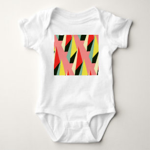 3D Pyramids: Retro Geometric Vintage. Baby Bodysuit