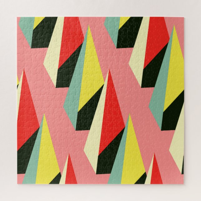 3D Pyramids: Retro Geometric Vintage. Jigsaw Puzzle (Vertical)