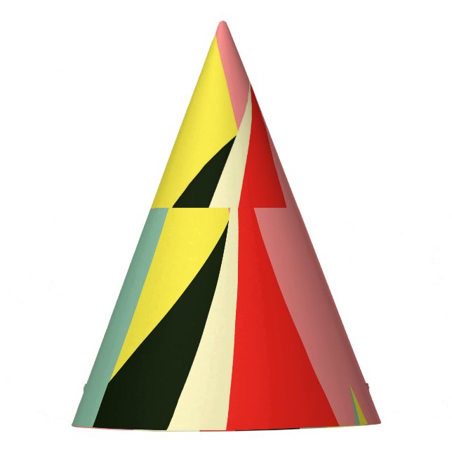3D Pyramids: Retro Geometric Vintage. Party Hat (Front)