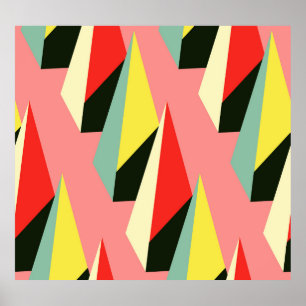 3D Pyramids: Retro Geometric Vintage. Poster