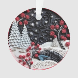 3d Quilled Paper Art Christmas Landscape Ornament