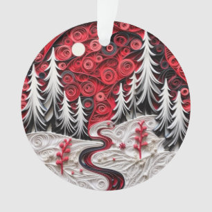 3d Quilled Paper Art Christmas Landscape Ornament