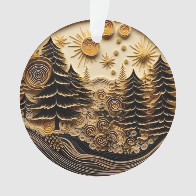 3d Quilling Effect Forest Ornament (Front)