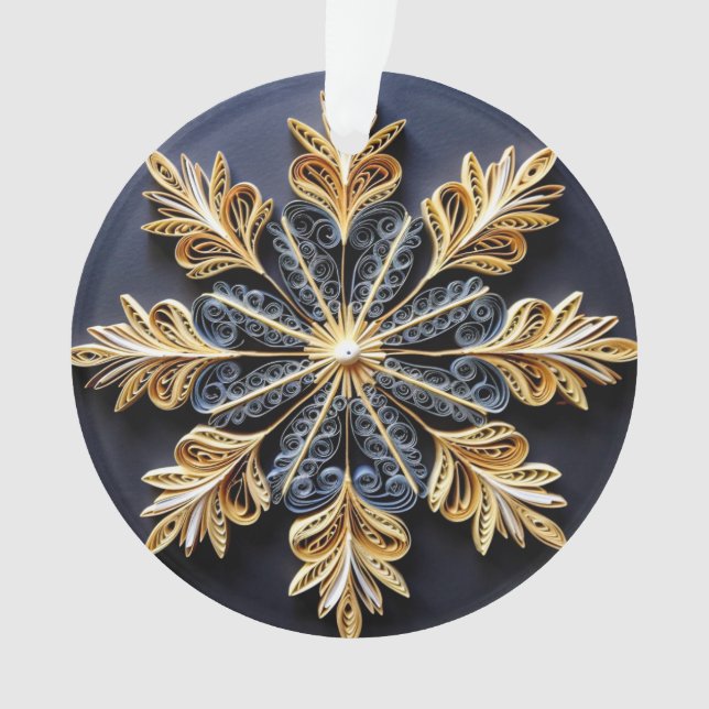 3d Quilling Effect Snowflake Ornament (Front)