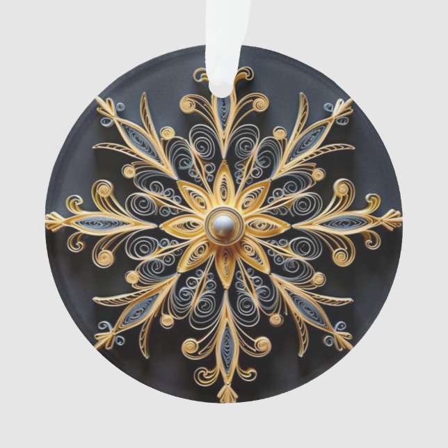 3d Quilling Effect Snowflake Ornament (Front)