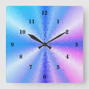 3D Rainbow art Square Wall Clock