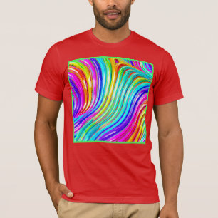 3D Rainbow-hued Abstraction Pattern T-Shirt
