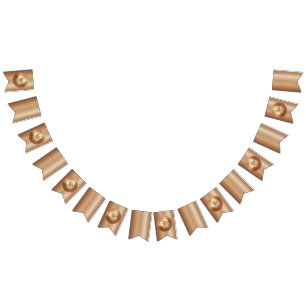 3D Realistic Bronze Medal Custom Editable Award Bunting
