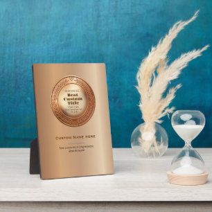 3D Realistic Bronze Medal Custom Editable Award Plaque