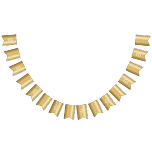 3D Realistic Gold Medal Custom Editable Award Bunting