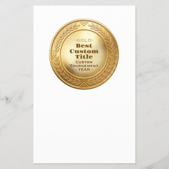 3D Realistic Gold Medal Custom Editable Award Flyer (Front)