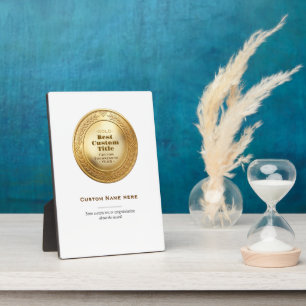 3D Realistic Gold Medal Custom Editable Award Plaque