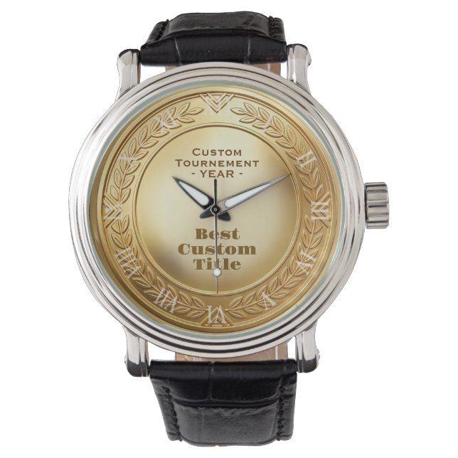 3D Realistic Gold Medal Custom Editable Award Watch (Front)