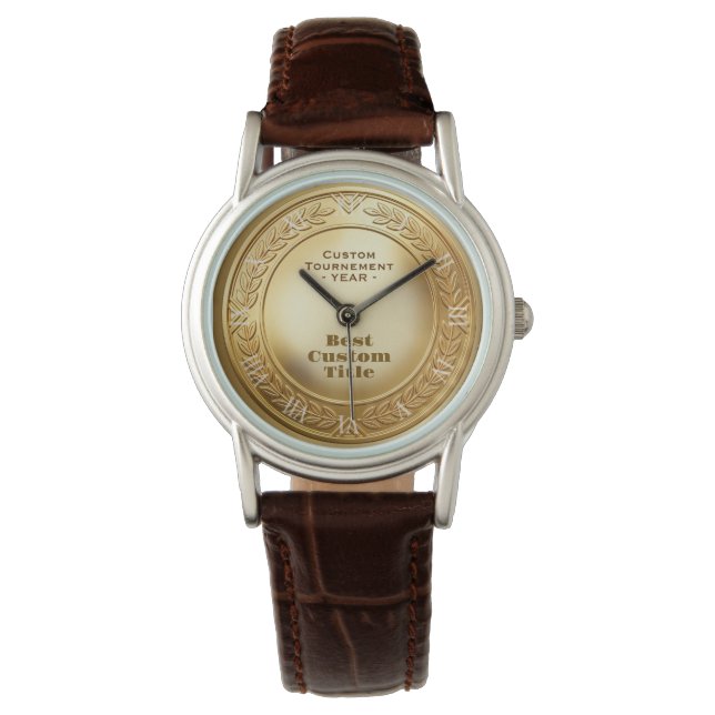 3D Realistic Gold Medal Custom Editable Award Watch (Front)