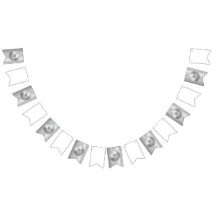 3D Realistic Silver Medal Custom Editable Award Bunting
