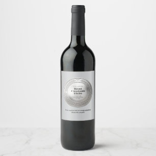 3D Realistic Silver Medal Custom Editable Award Wine Label