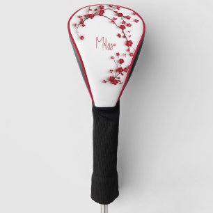 3D Red Cherry blossom Golf Head Cover