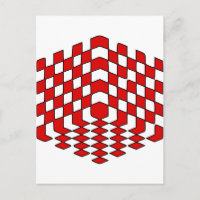 3D Red Cube Optical Illusion