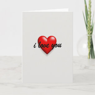 3D Red Heart I Love You Card