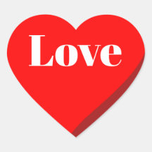 3D Red Heart Love Sticker