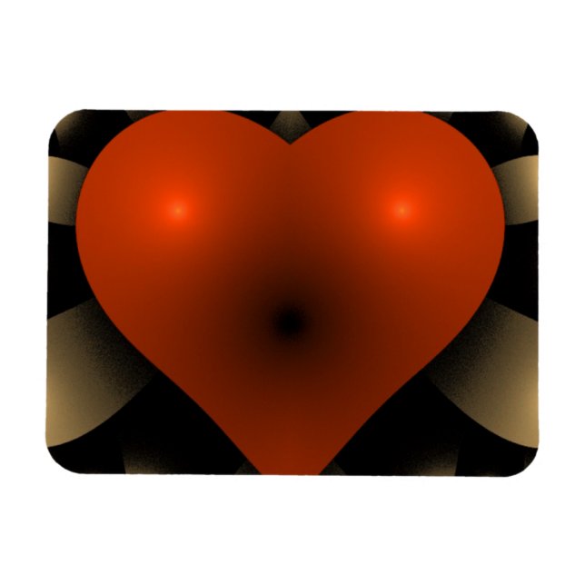 3D Red Heart Magnet (Horizontal)