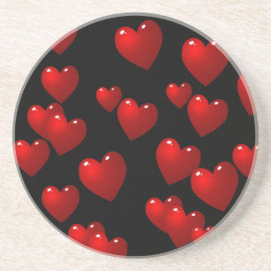3D Red Hearts Coaster