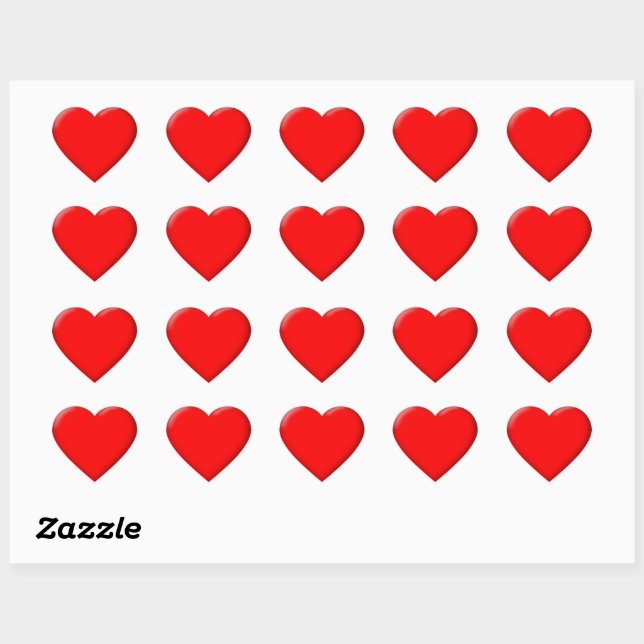 3D Red Love Heart Stickers (Sheet)