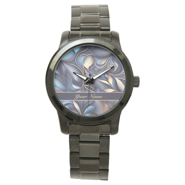 3D Refueling pattern blue gold Watch (Front)
